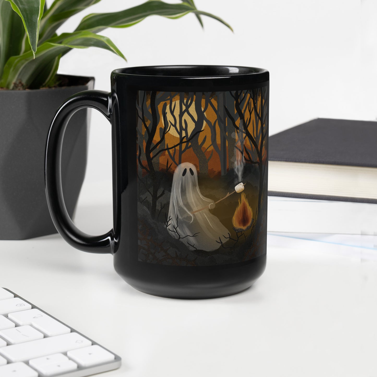Roasty ghosty Black Glossy Mug