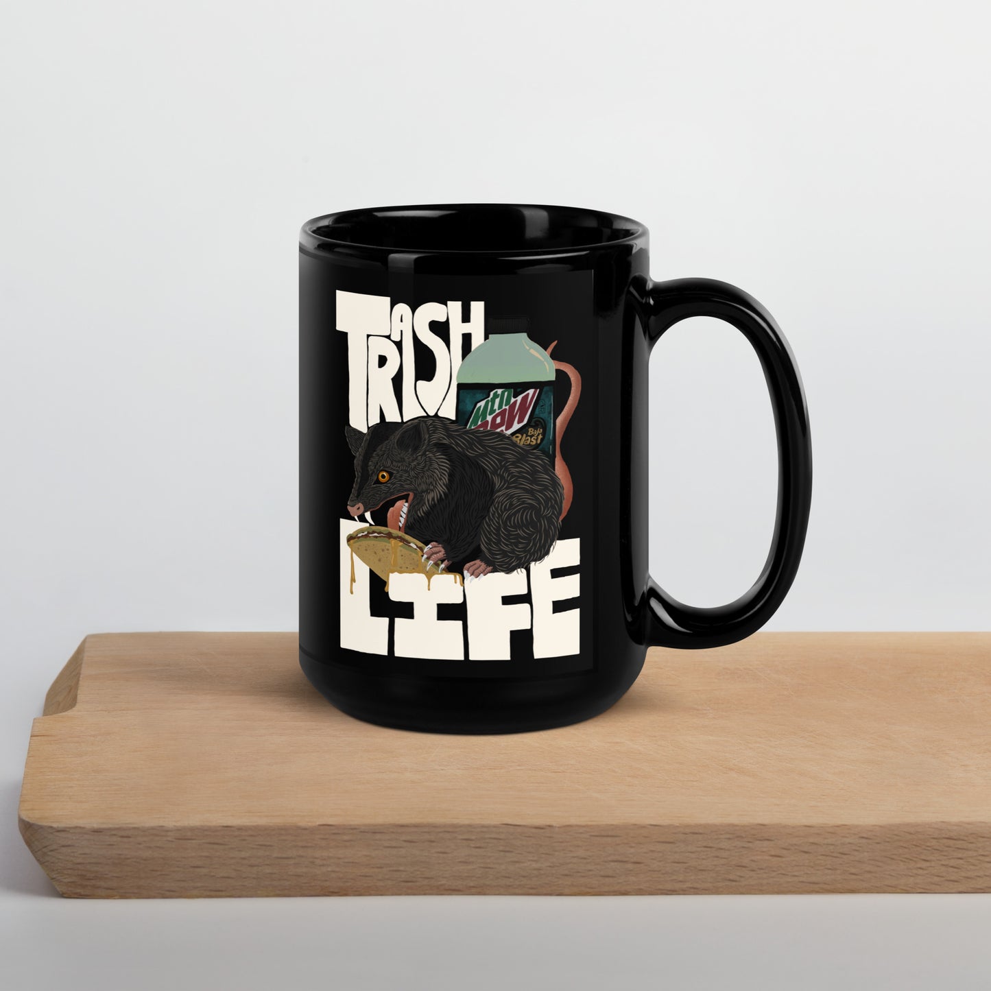 Trash life Black Glossy Mug