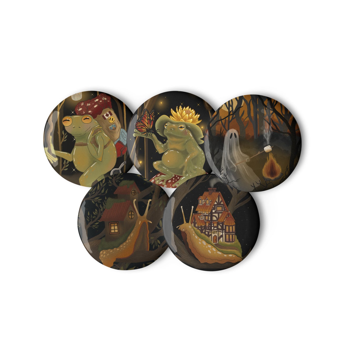 Cottagecore Set of pin buttons