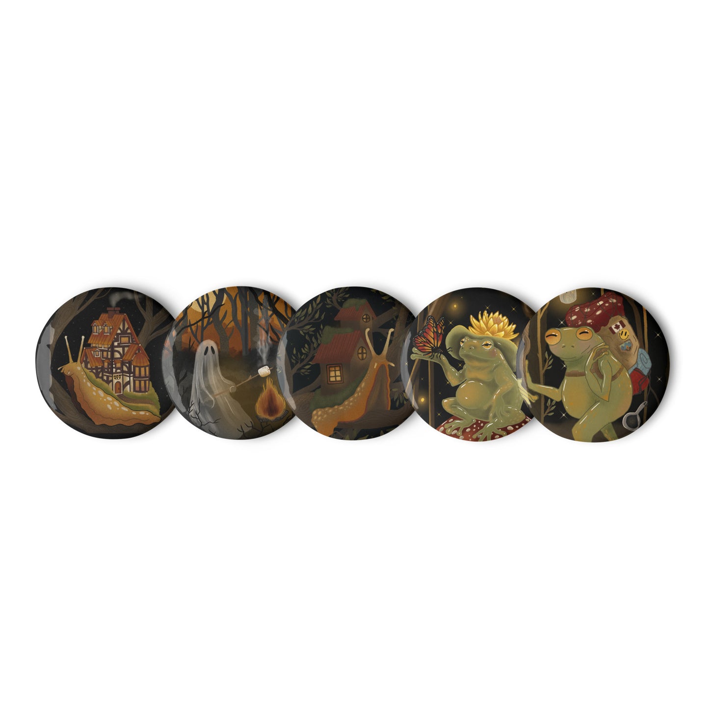 Cottagecore Set of pin buttons