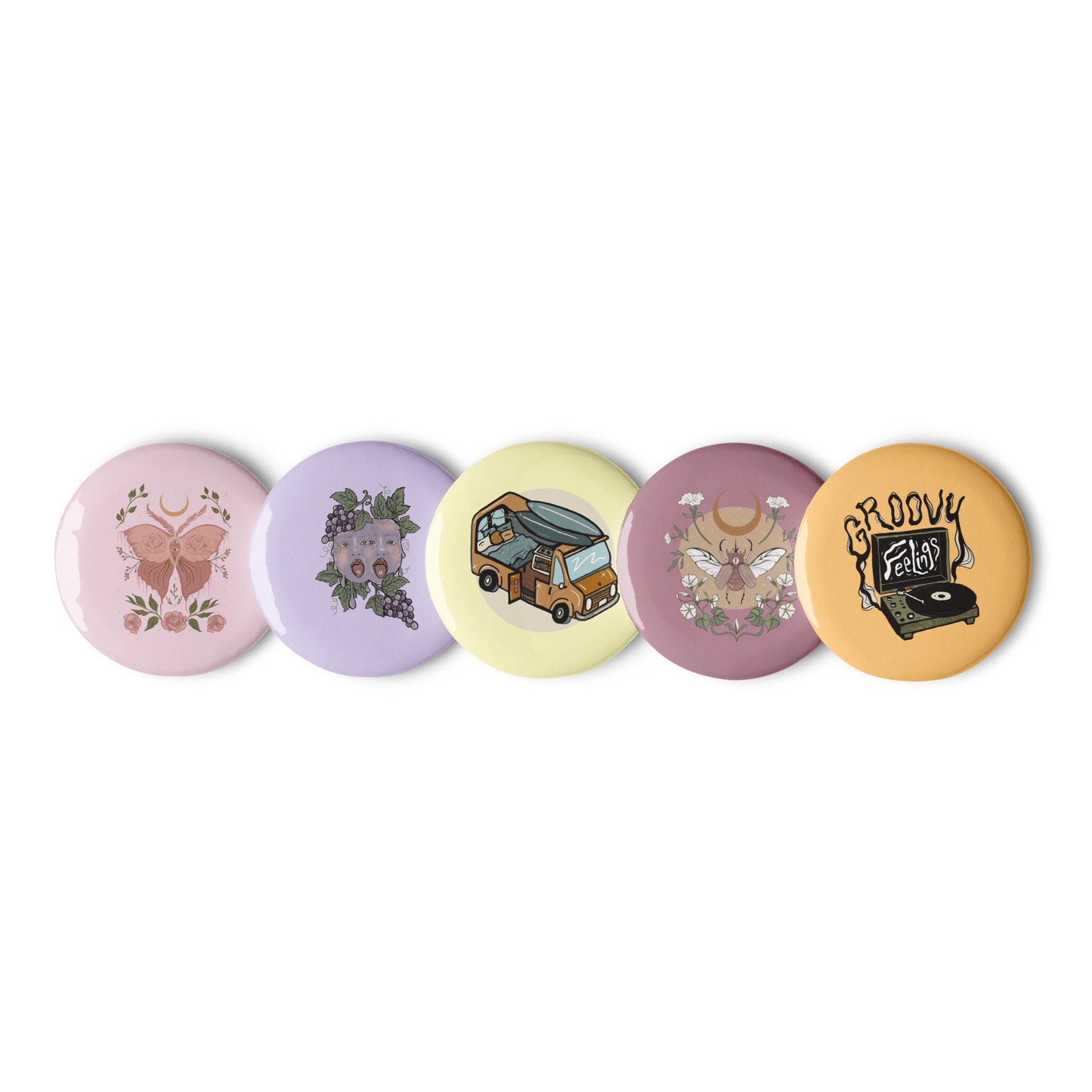 Sweetheart Set of pin buttons