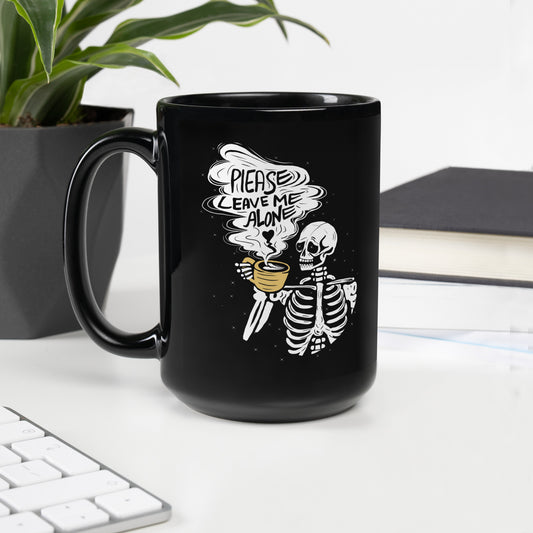 Leave me alone Black Glossy Mug