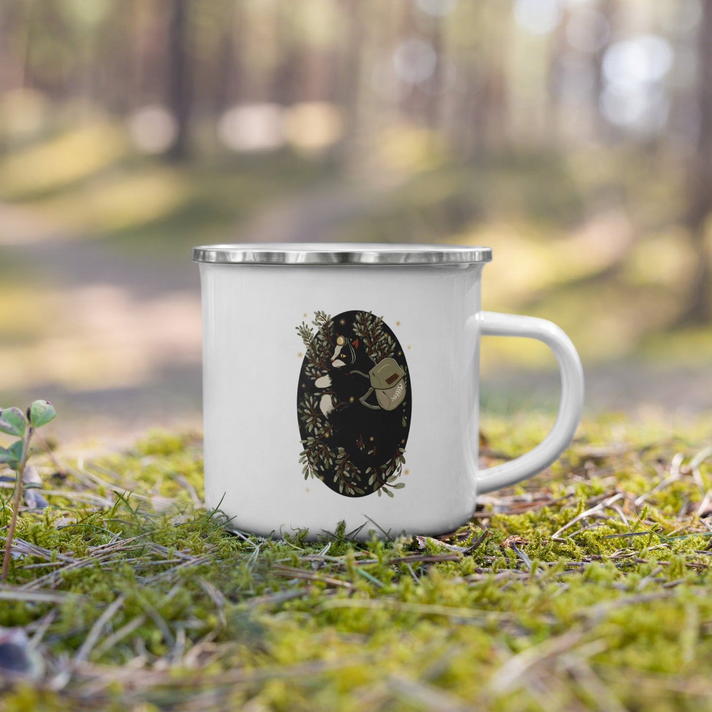 Wandering kitty Enamel Mug