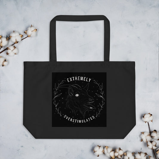 Overstimulated organic tote bag